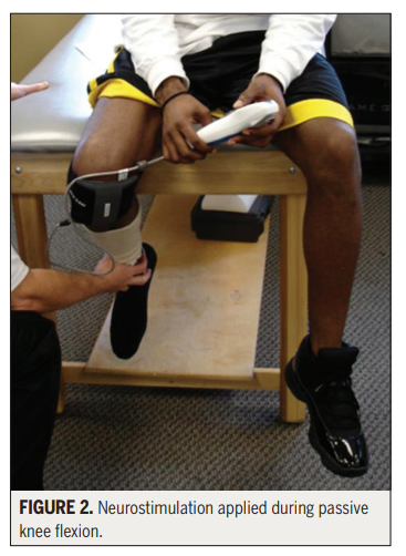 Neurostimulation applied during passive knee flexion
